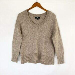 Banana Republic Salma Oversized Wool Cotton Sweater Wool Cotton Grounded Taupe